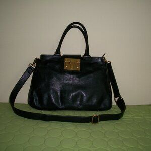 TORY BURCH Black Leather Holland Sachel/Crossbody Bag